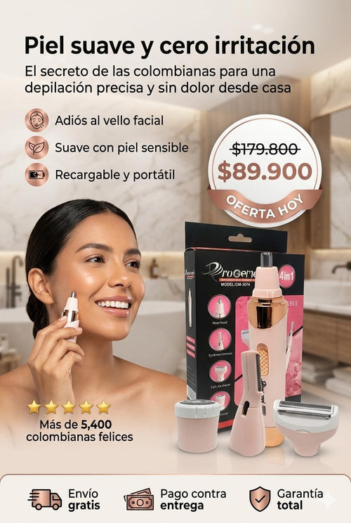 Depiladora Facial Corporal 4 En 1 Recarg